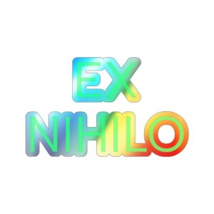 Holographic Die-cut Stickers: Colorful 'Ex Nihilo' Decals for Skateboards, Laptops, Water Bottles, Journals, Fun Party Favors