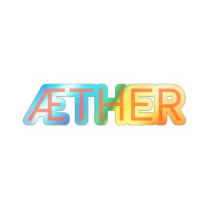 Holographic AETHER Die-Cut Stickers, Colorful Skateboard Decor, Water Bottle Stickers, Journal, Aesthetic Gifts, Trendy Vinyl Decal