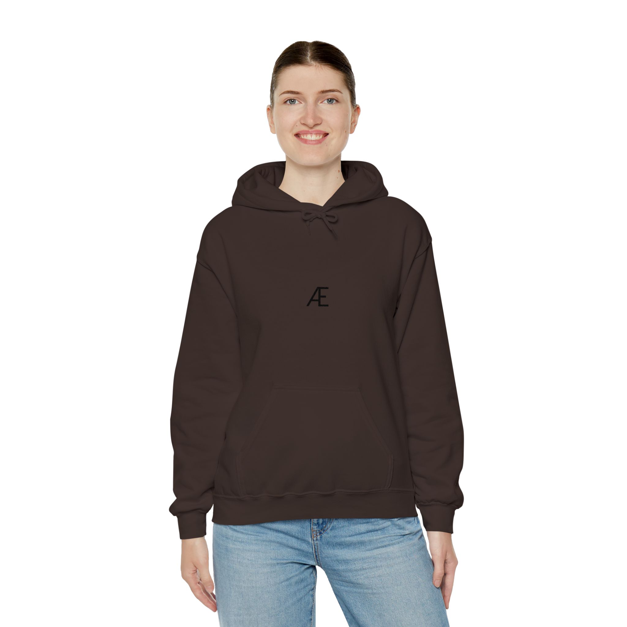 Woman's Minimal 'Æ' Logo Hoodie — Classic Monogram White Sweatshirt - Image 76