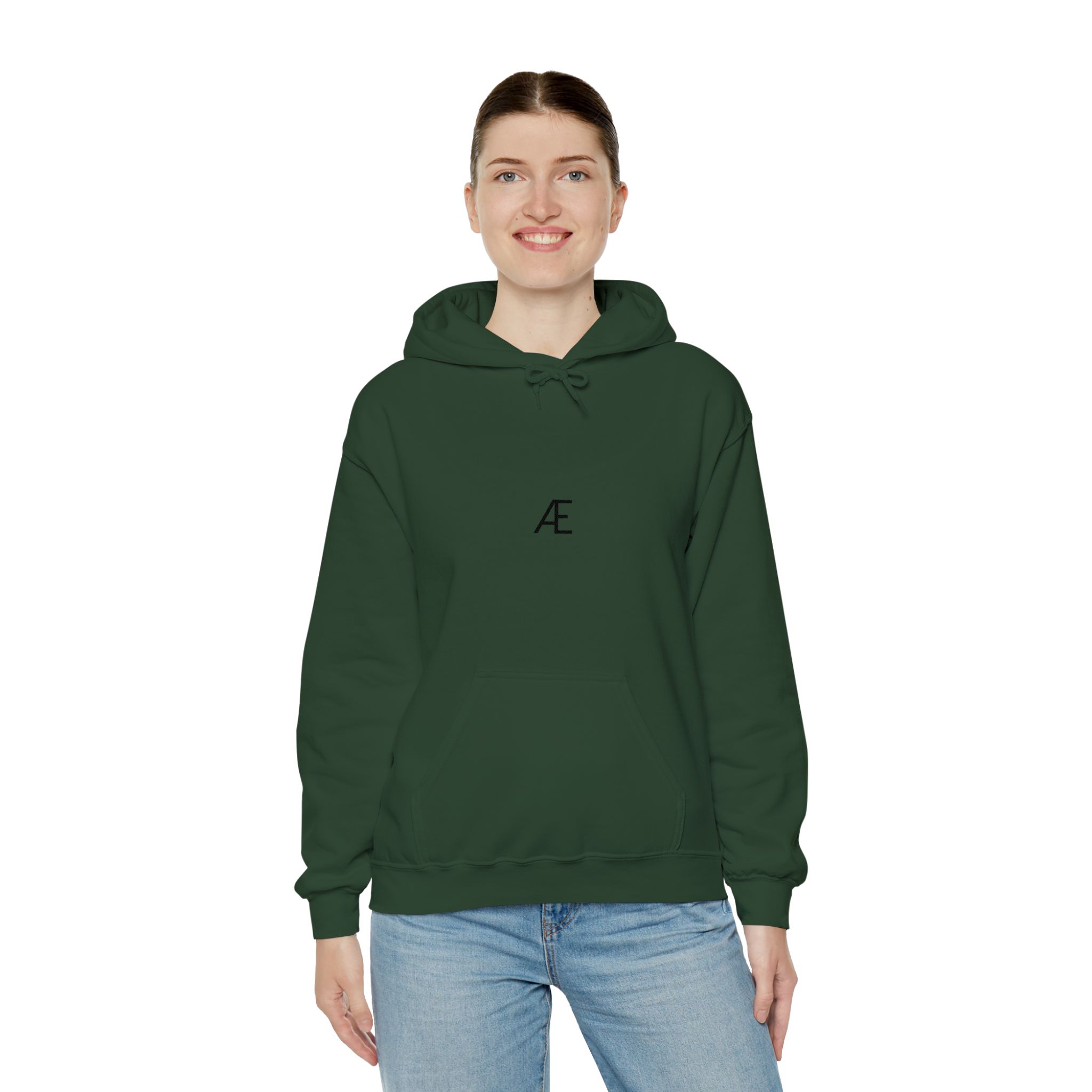 Woman's Minimal 'Æ' Logo Hoodie — Classic Monogram White Sweatshirt - Image 96
