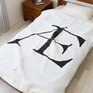 Velveteen Plush Blanket — Minimalist 'Æ' Monogram Throw