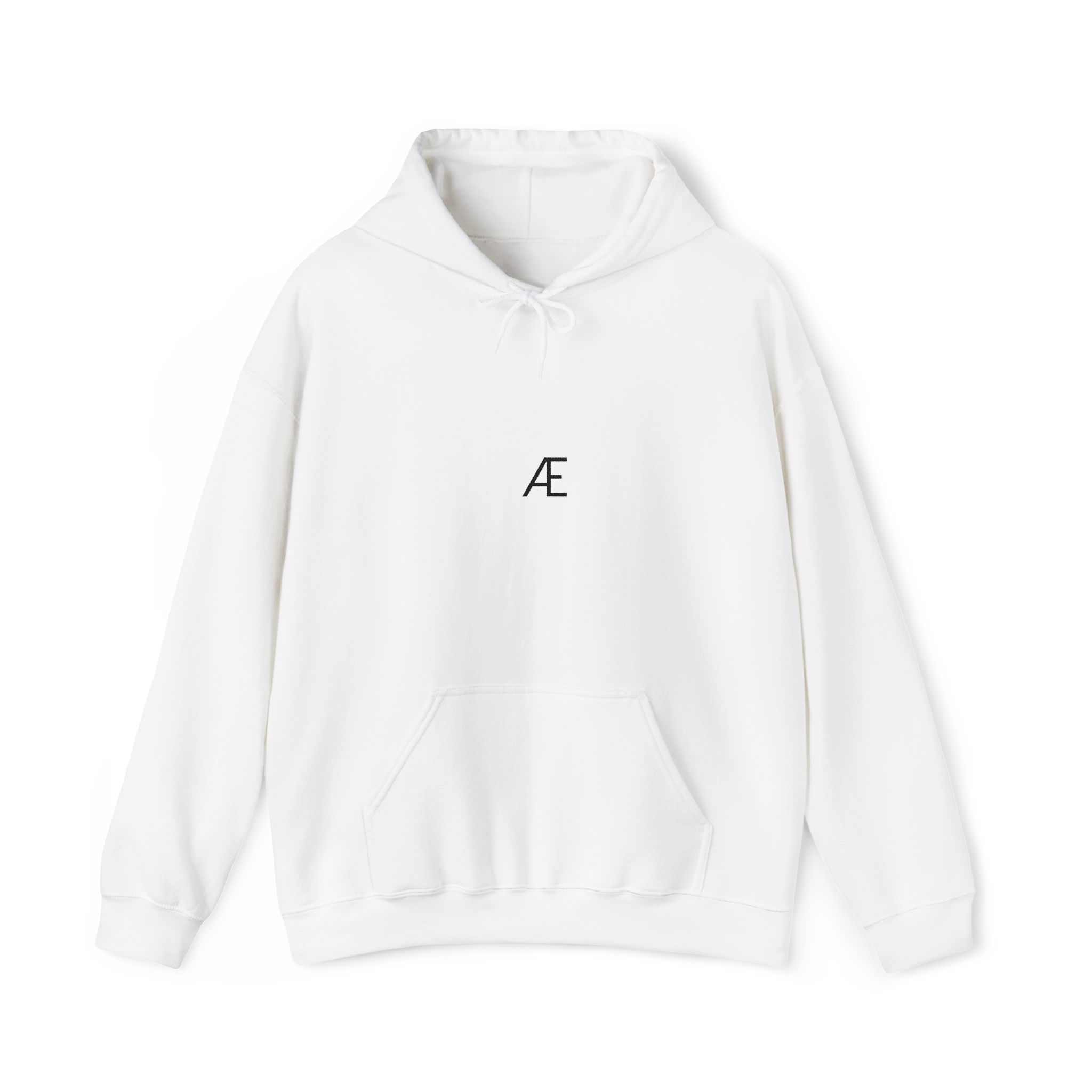 Woman's Minimal 'Æ' Logo Hoodie — Classic Monogram White Sweatshirt - Image 11