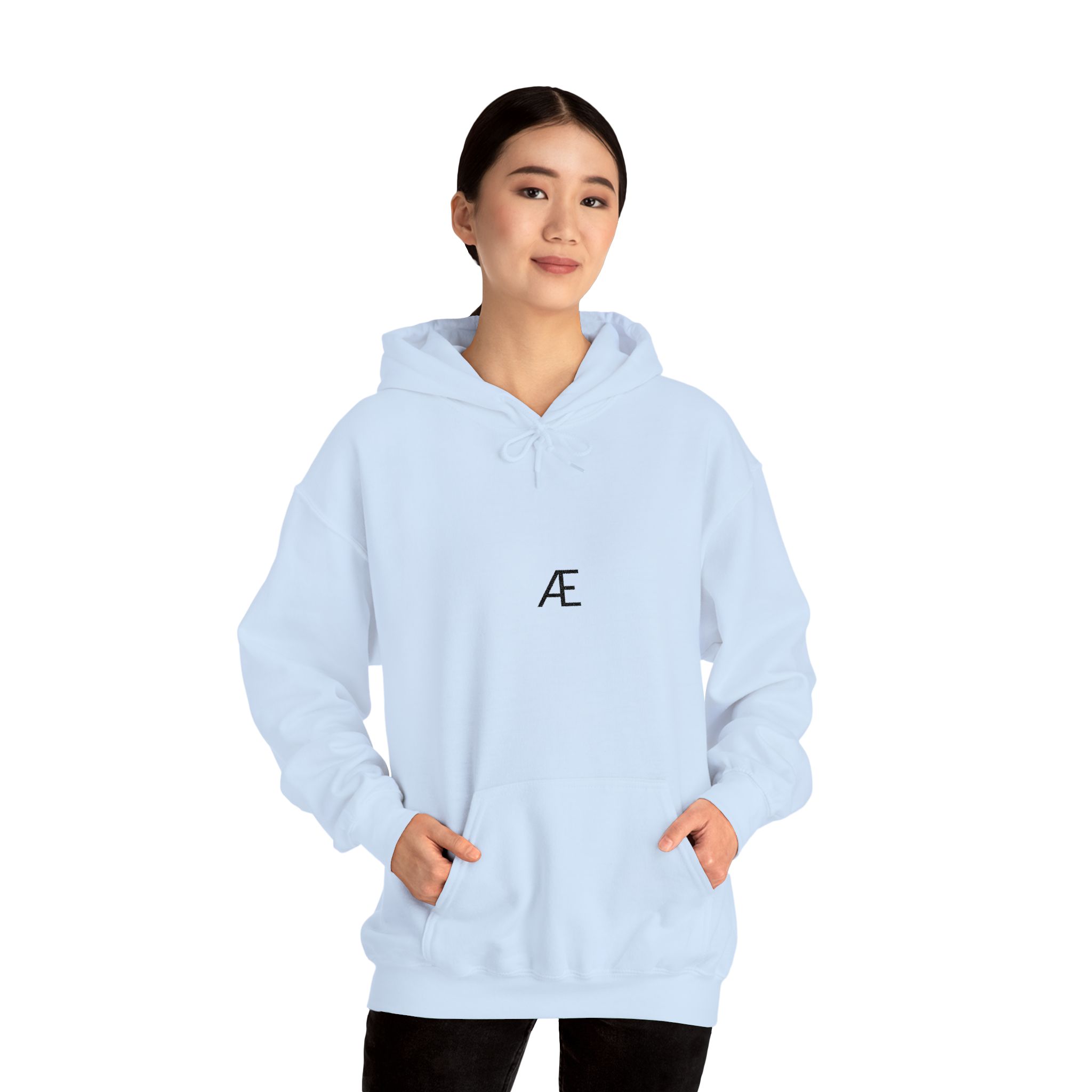 Woman's Minimal 'Æ' Logo Hoodie — Classic Monogram White Sweatshirt - Image 135