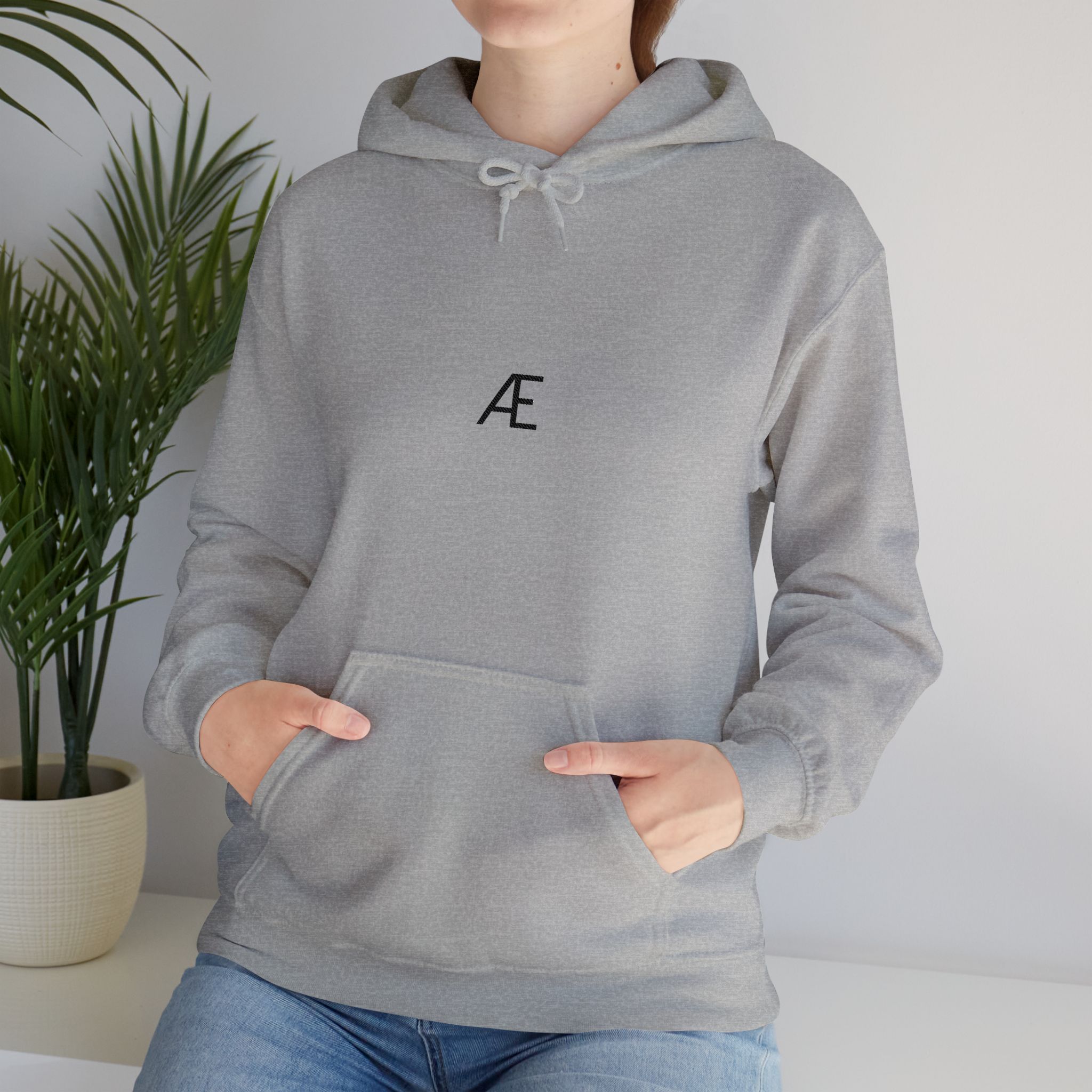 Woman's Minimal 'Æ' Logo Hoodie — Classic Monogram White Sweatshirt - Image 69