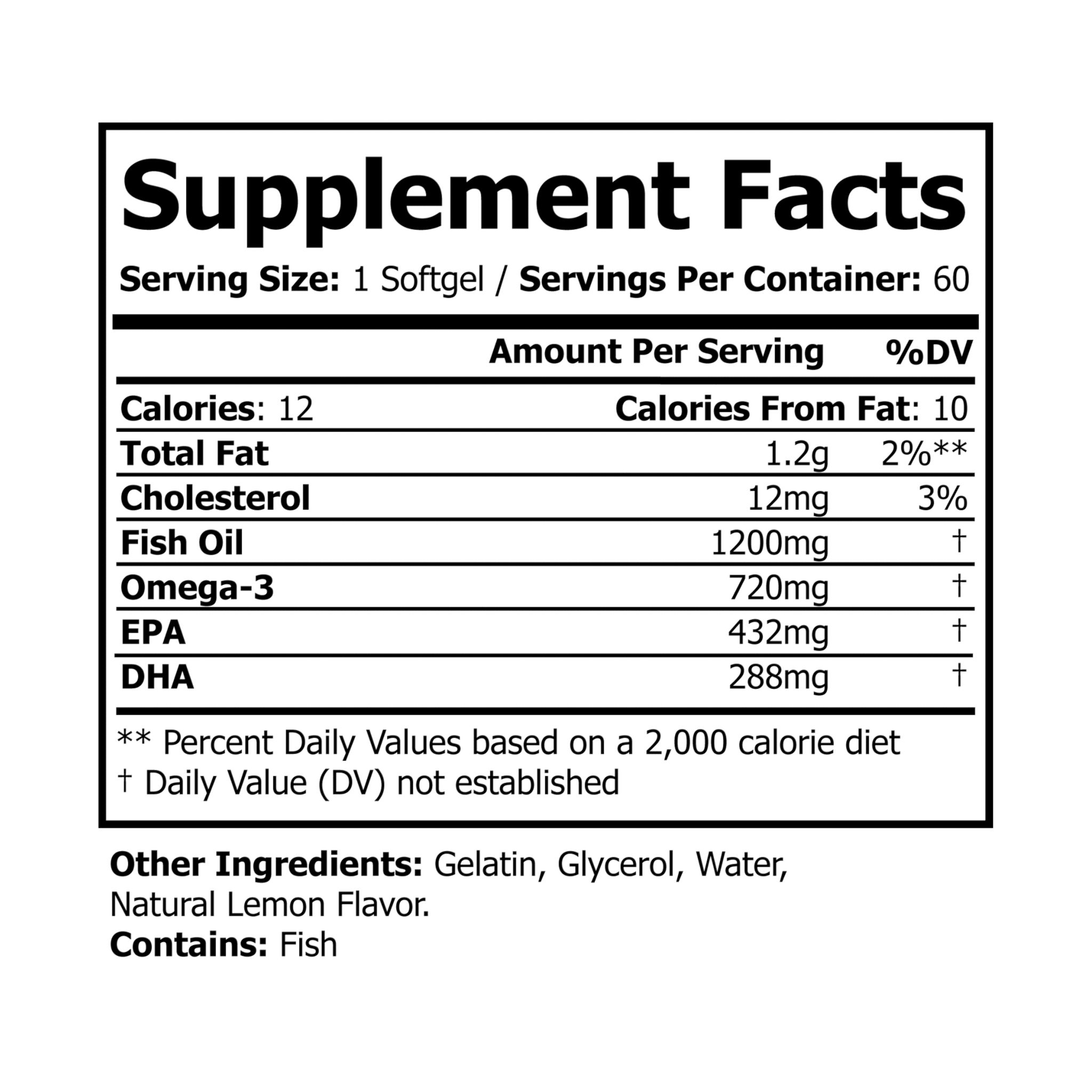 Omega 3 Fish Oil Supplement (60 Softgels) - Image 3