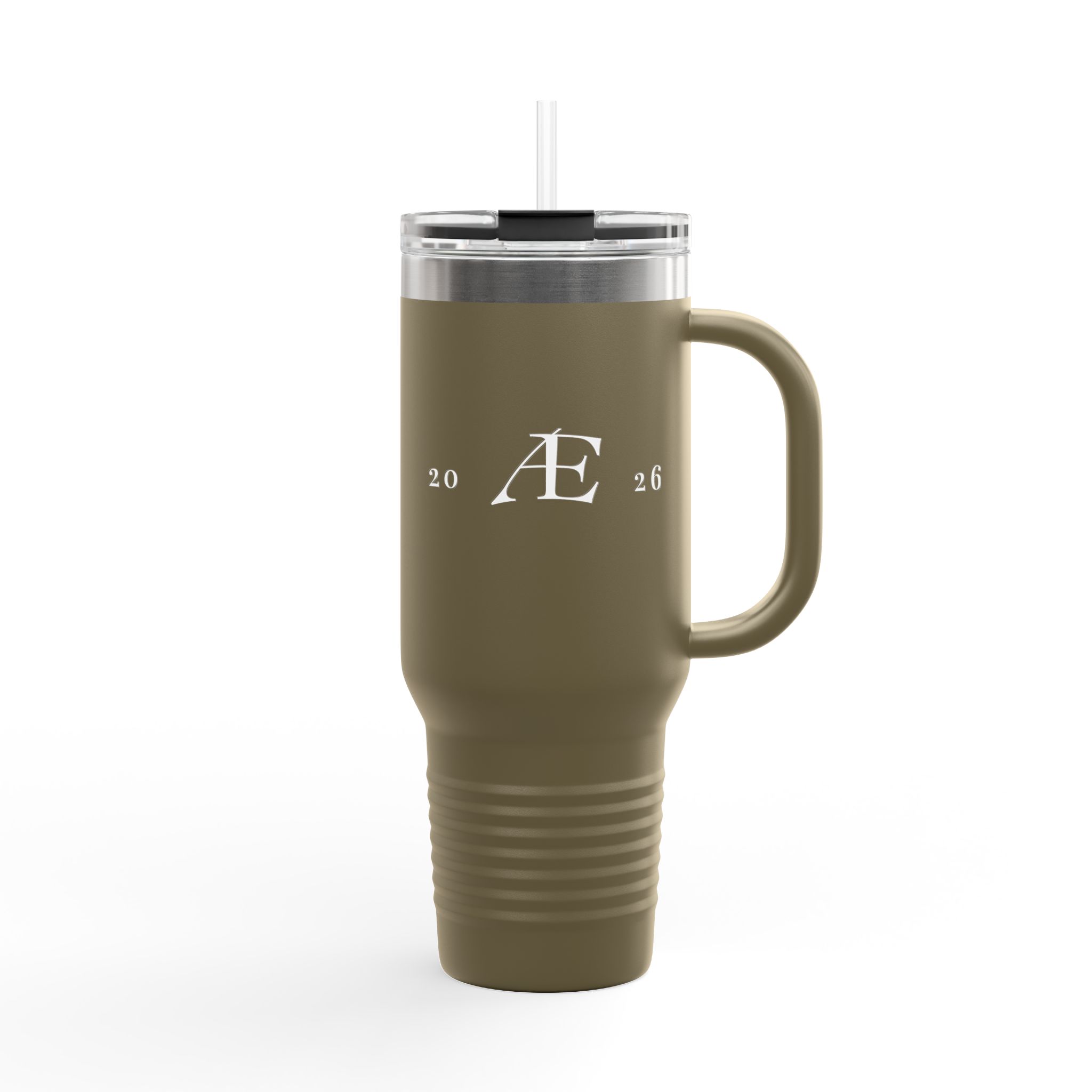 40oz Insulated Travel Mug – Minimal Monogram 'AE' Stainless Steel Tumbler - Image 8