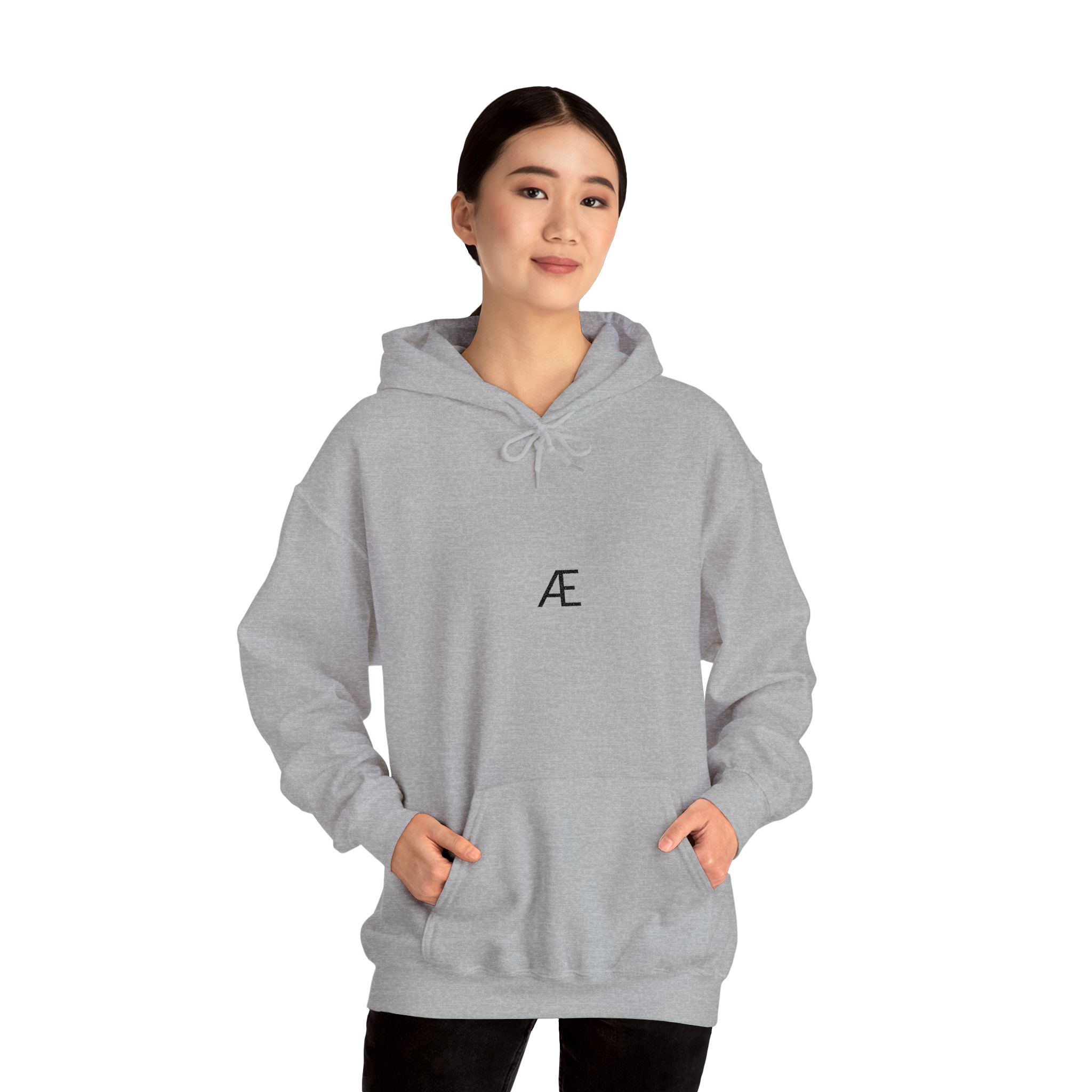 Woman's Minimal 'Æ' Logo Hoodie — Classic Monogram White Sweatshirt - Image 65