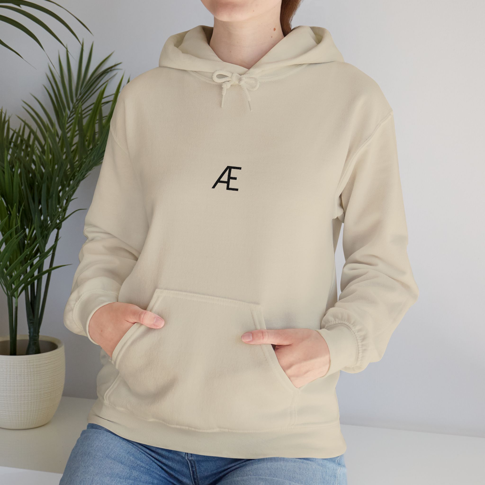 Woman's Minimal 'Æ' Logo Hoodie — Classic Monogram White Sweatshirt - Image 59