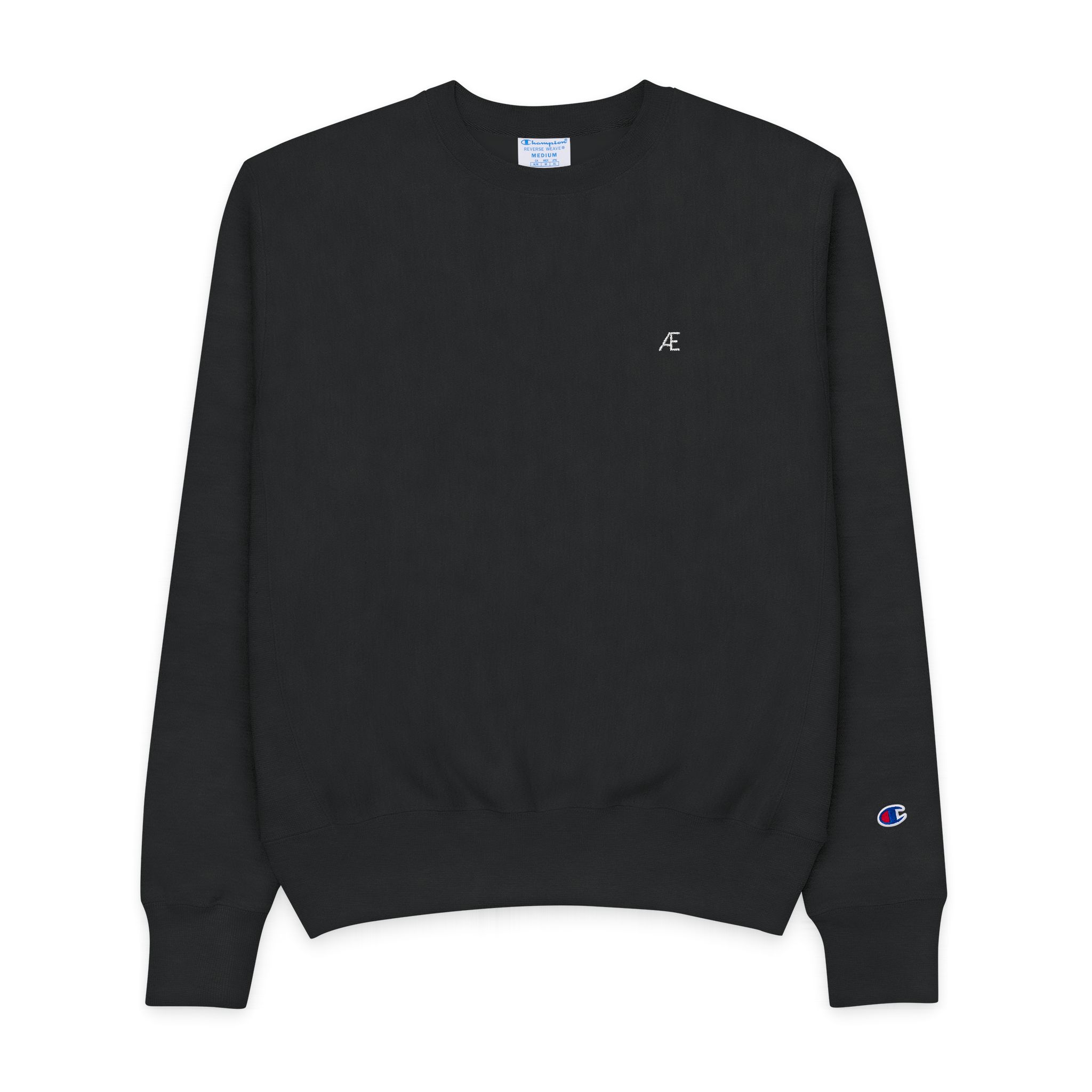 Men's Champion Embroidered Crewneck Sweatshirt — Minimal Logo Casual Pullover
