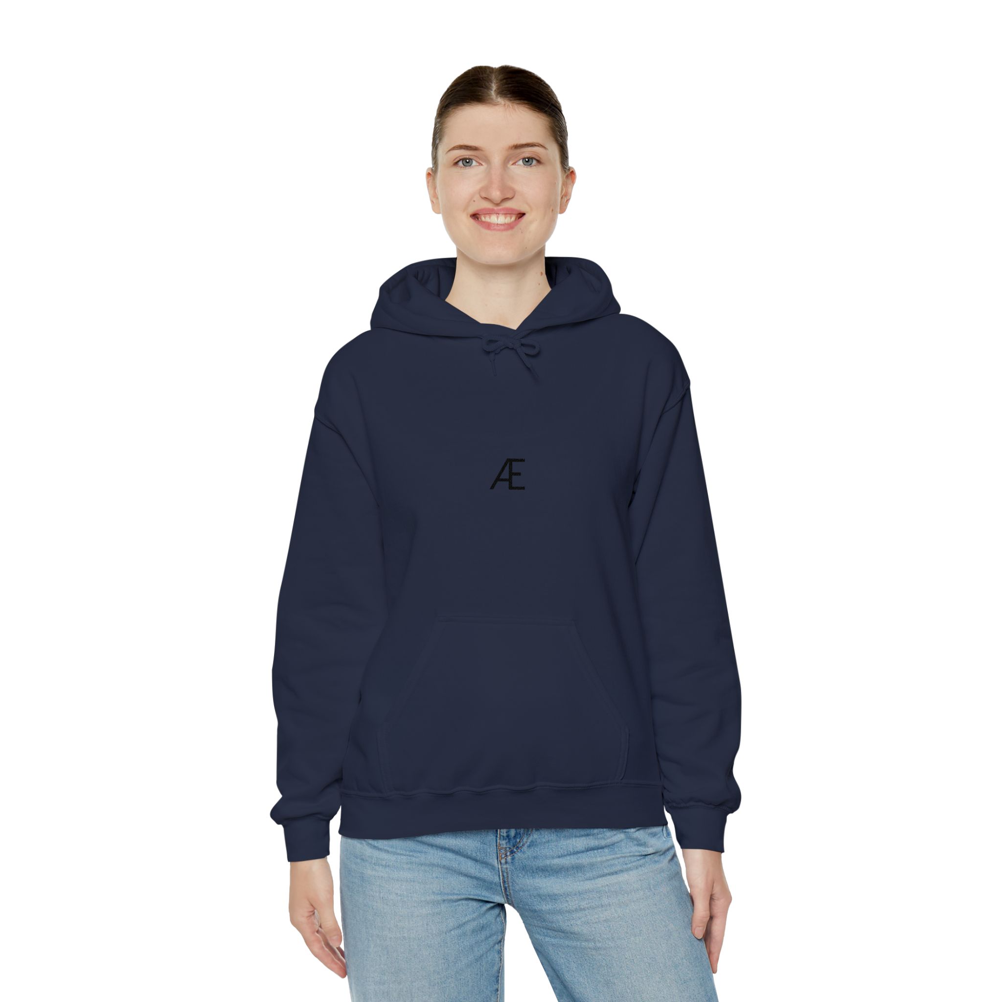 Woman's Minimal 'Æ' Logo Hoodie — Classic Monogram White Sweatshirt - Image 186