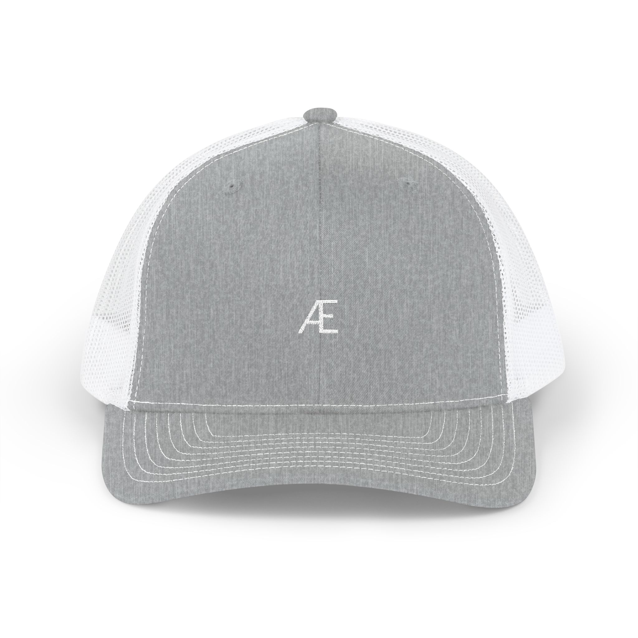 Women's Embroidered AE Snapback Trucker Hat — Classic Black & White Mesh Cap - Image 5