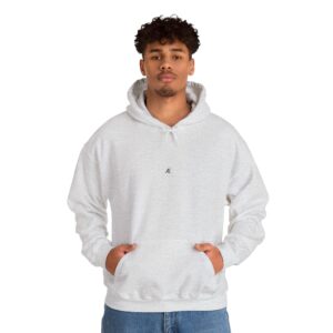 Men's Minimal Tiny Arrow Hoodie — Clean White Casual Pullover