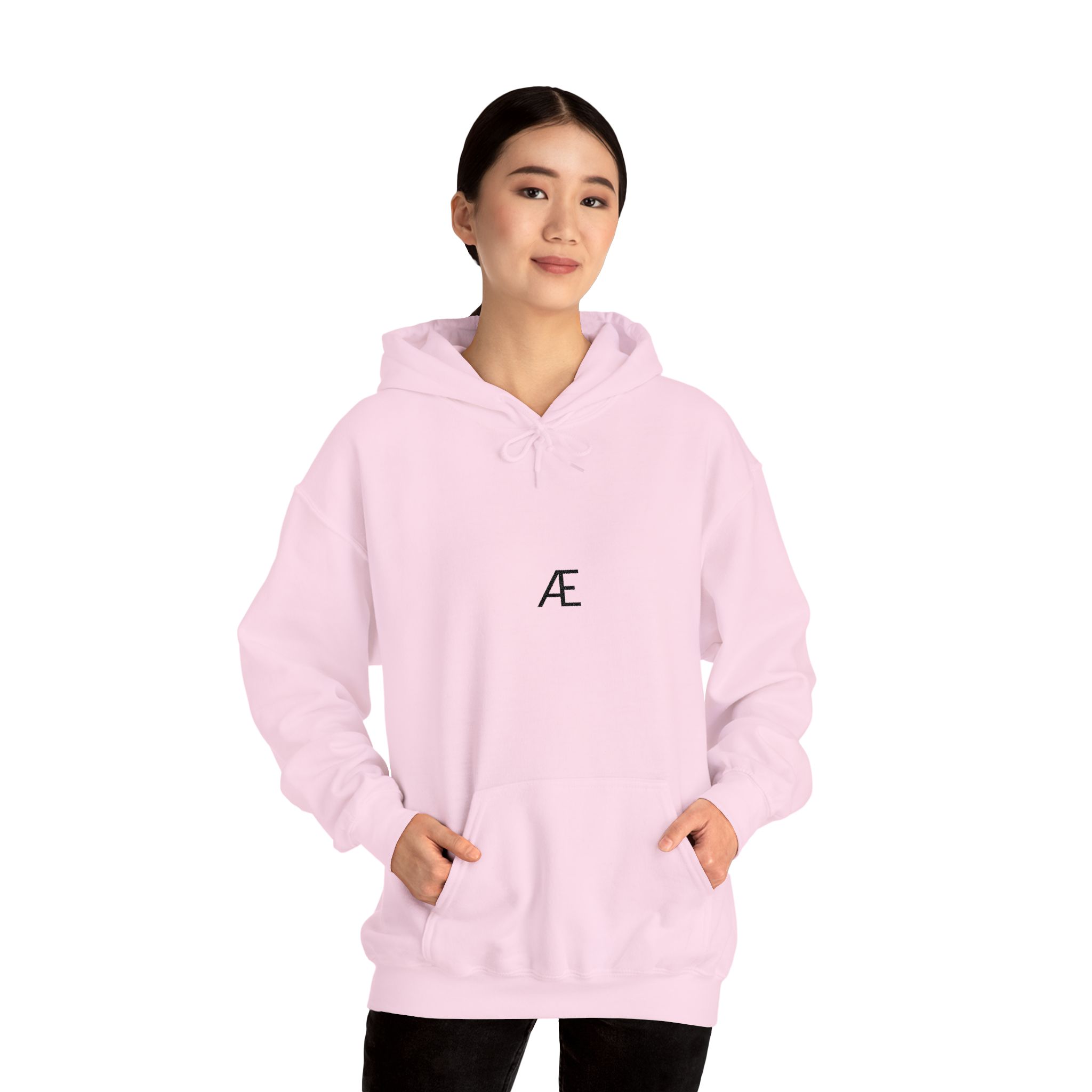 Woman's Minimal 'Æ' Logo Hoodie — Classic Monogram White Sweatshirt - Image 195