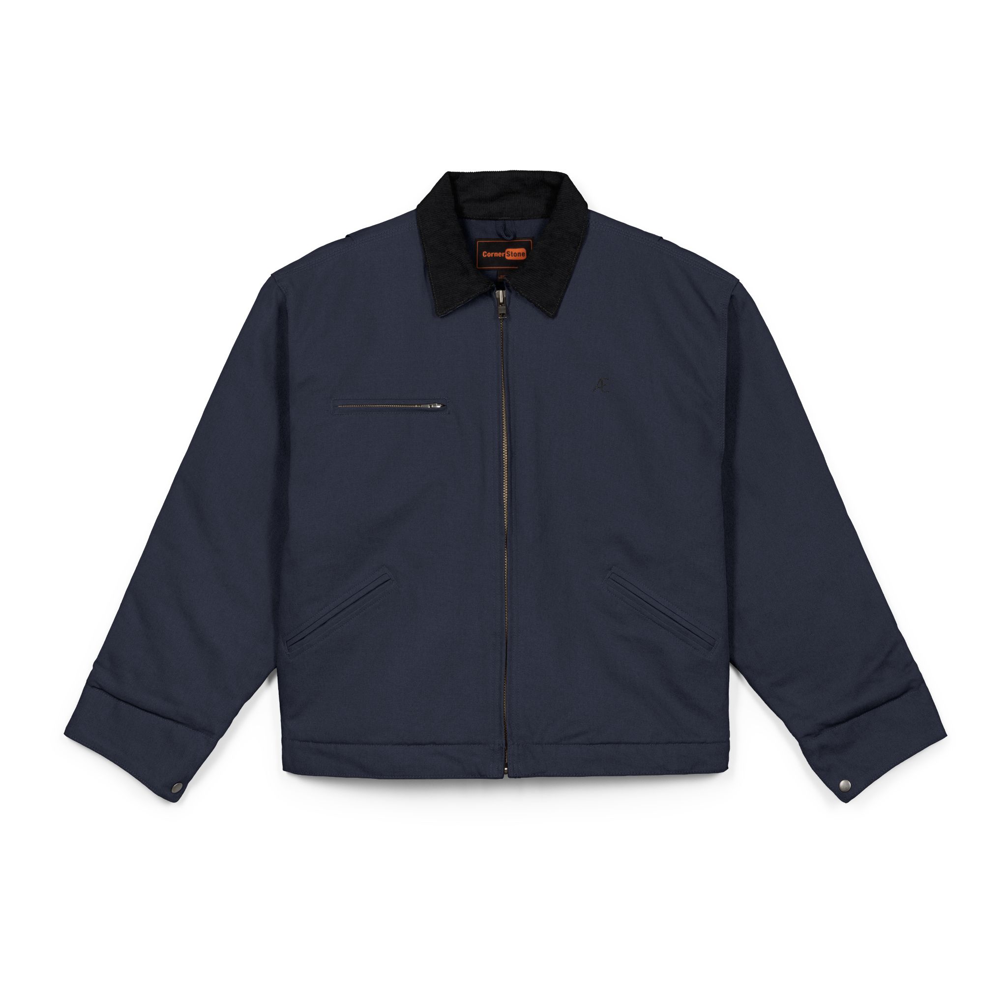 Men's Embroidered Duck Cloth Work Jacket — Durable Black Workwear Coat - Image 13