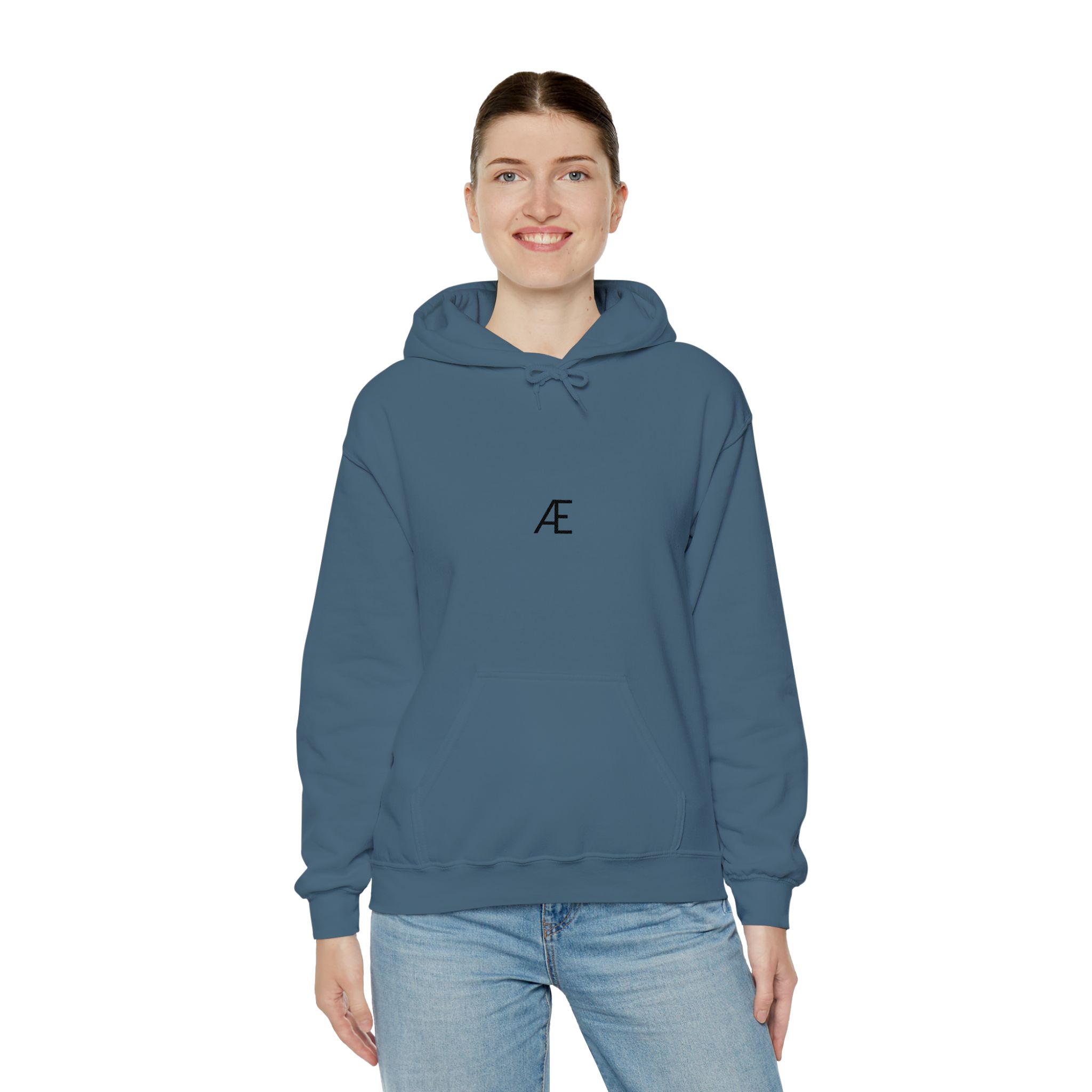 Woman's Minimal 'Æ' Logo Hoodie — Classic Monogram White Sweatshirt - Image 156