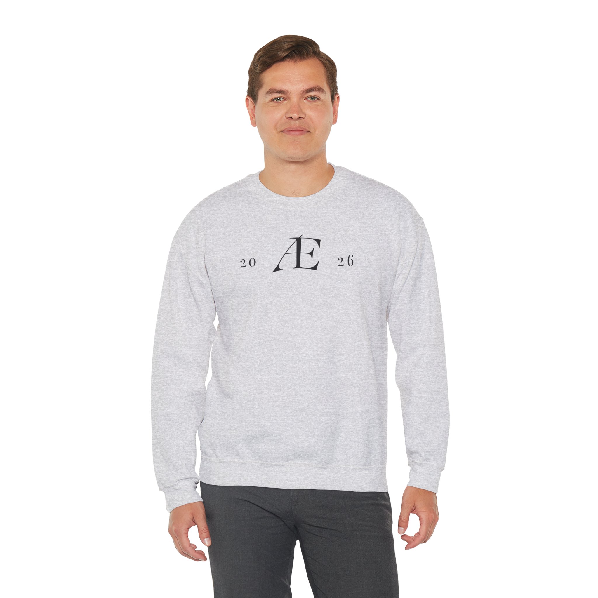 Men's Minimalist 'Æ 2026' Crewneck Sweatshirt – Classic White Monogram Pullover - Image 19
