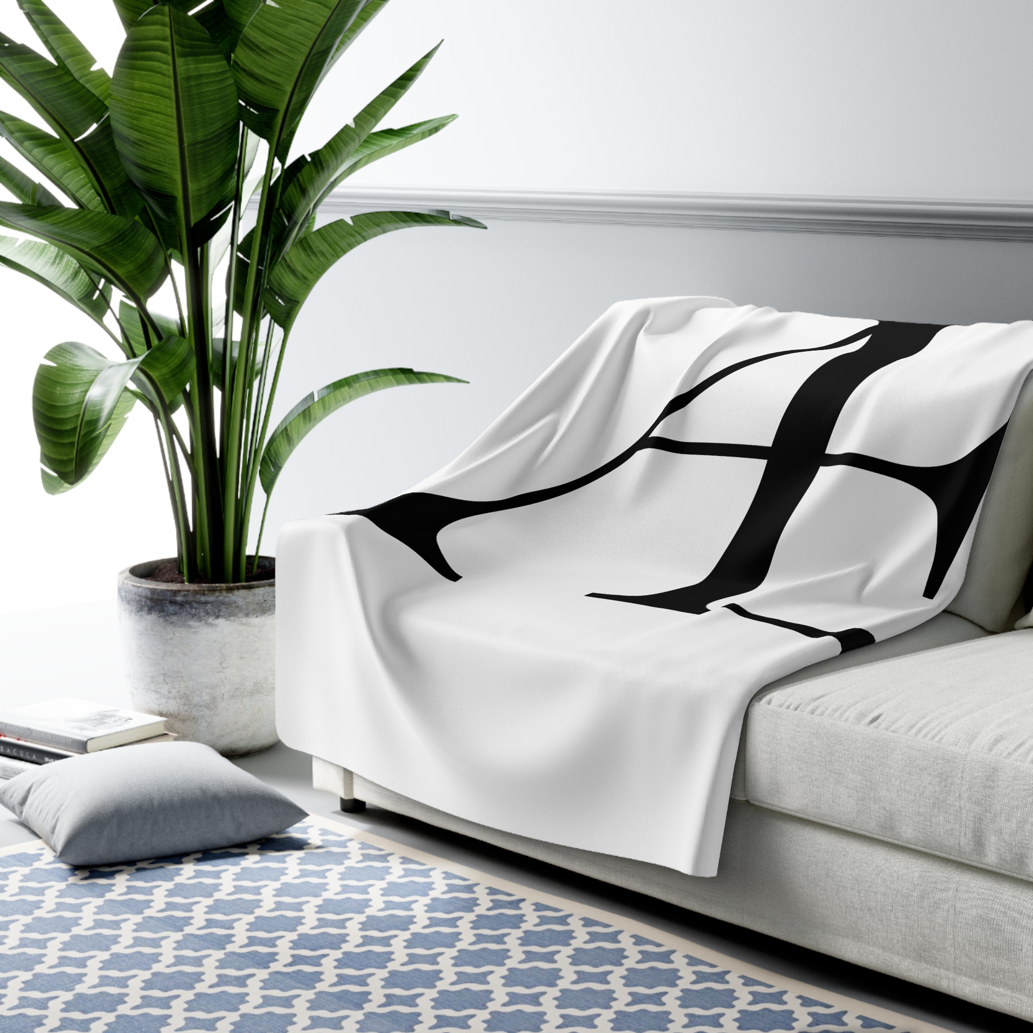 Monogram Æ Sherpa Fleece Blanket — Cozy Personalized Letter Throw - Image 5