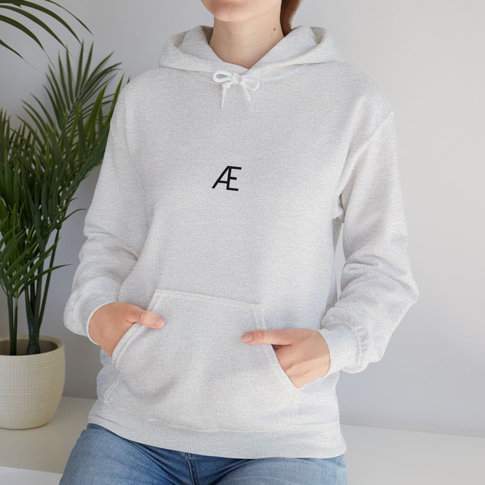 Woman's Minimal 'Æ' Logo Hoodie — Classic Monogram White Sweatshirt - Image 39