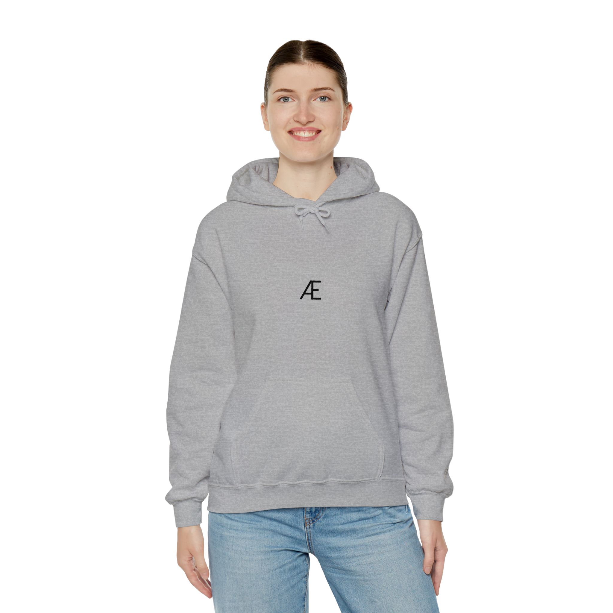 Woman's Minimal 'Æ' Logo Hoodie — Classic Monogram White Sweatshirt - Image 66