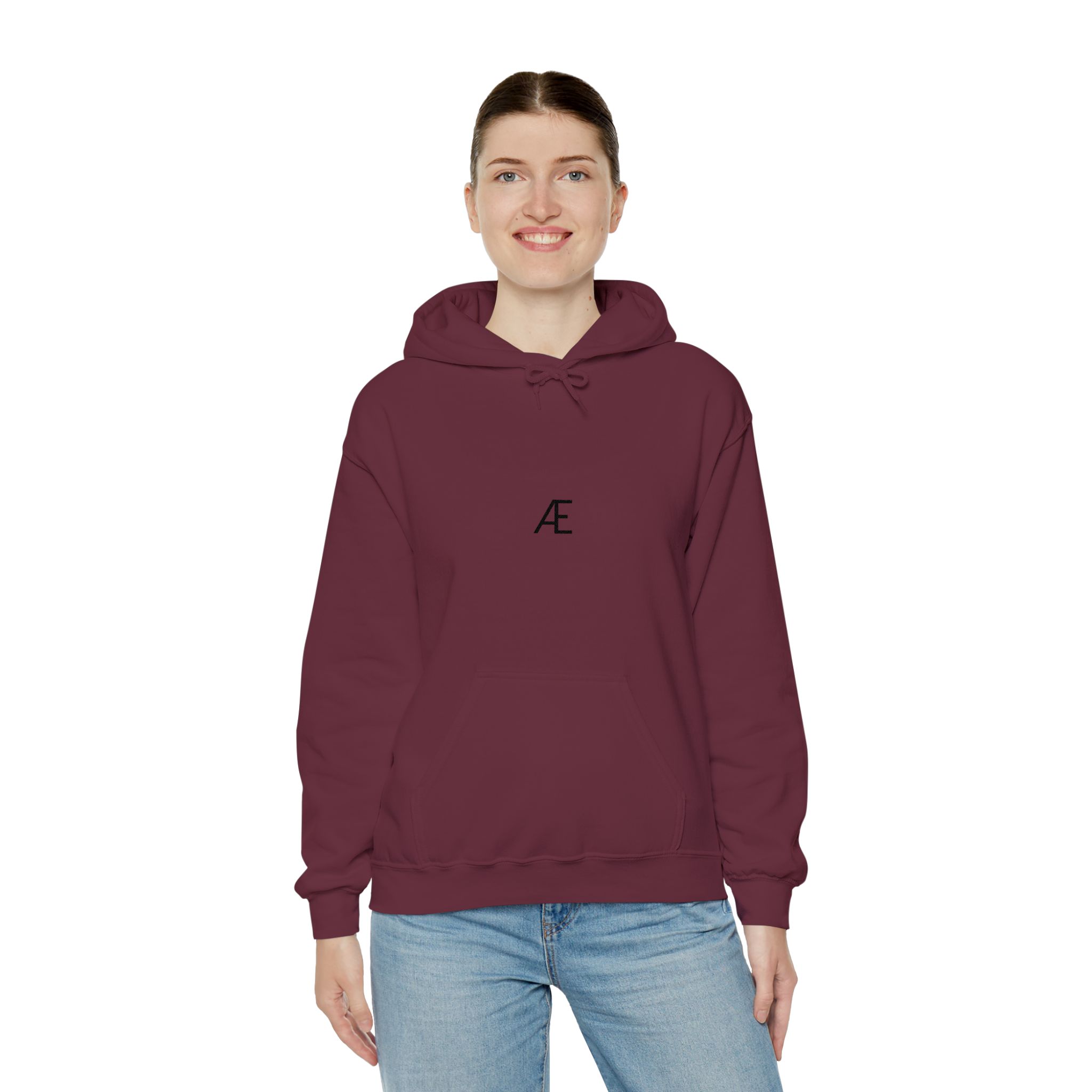 Woman's Minimal 'Æ' Logo Hoodie — Classic Monogram White Sweatshirt - Image 6