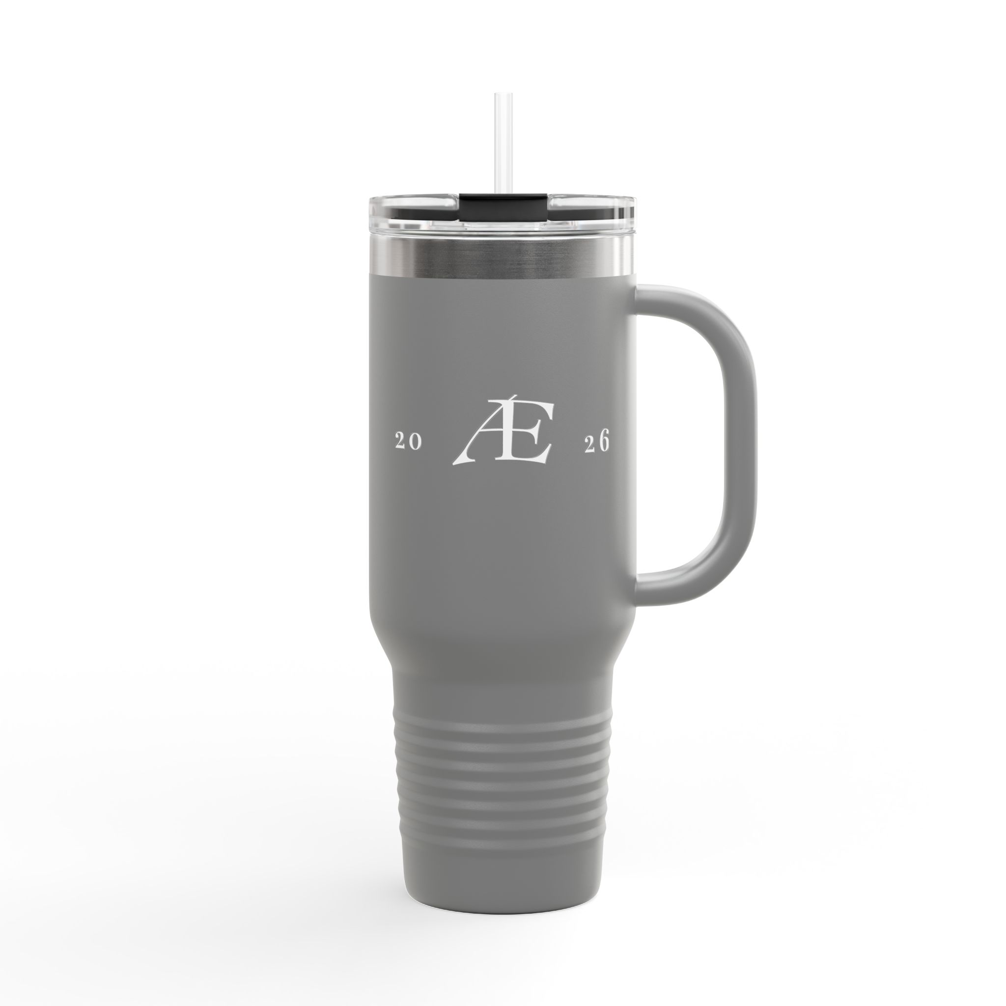 40oz Insulated Travel Mug – Minimal Monogram 'AE' Stainless Steel Tumbler - Image 10