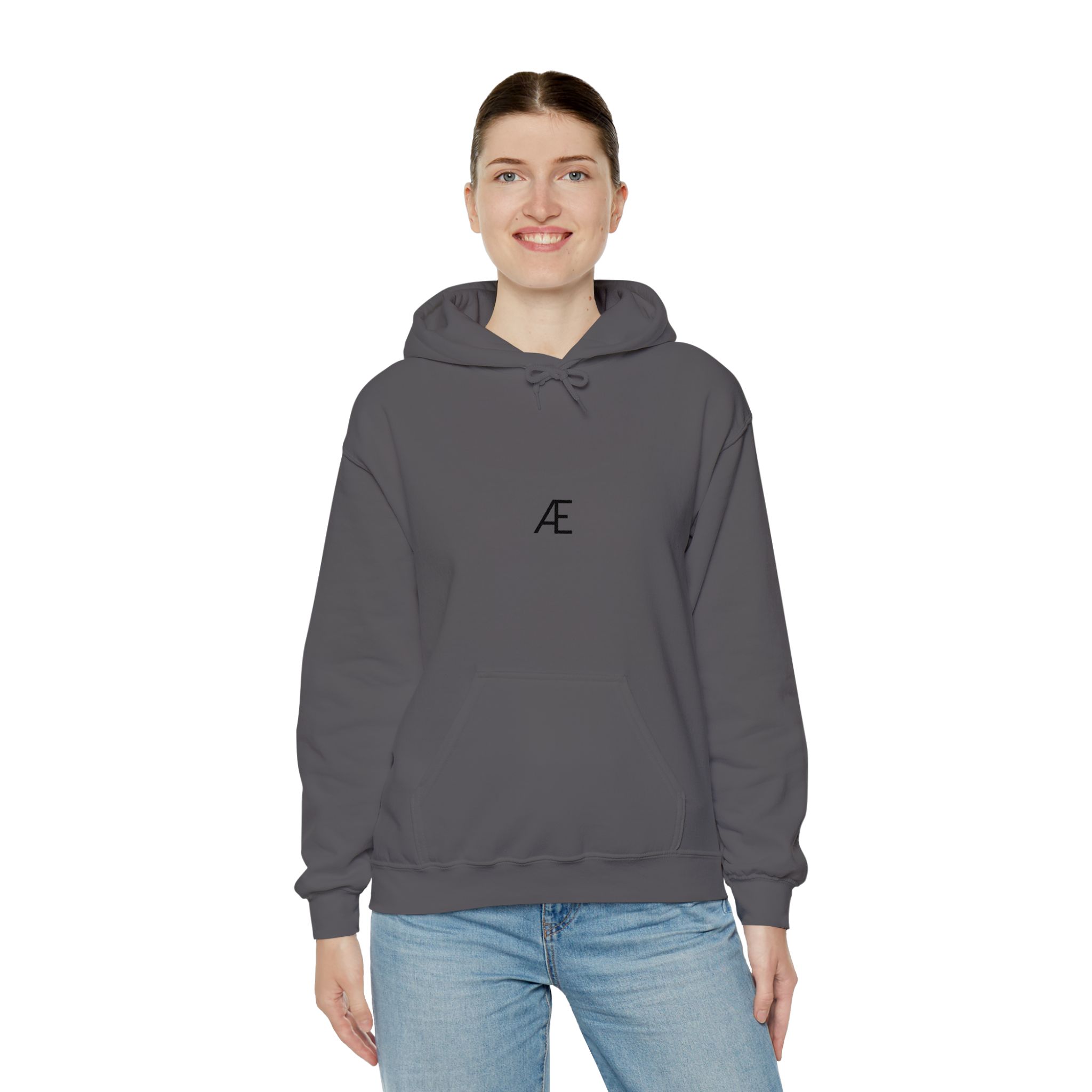 Woman's Minimal 'Æ' Logo Hoodie — Classic Monogram White Sweatshirt - Image 166