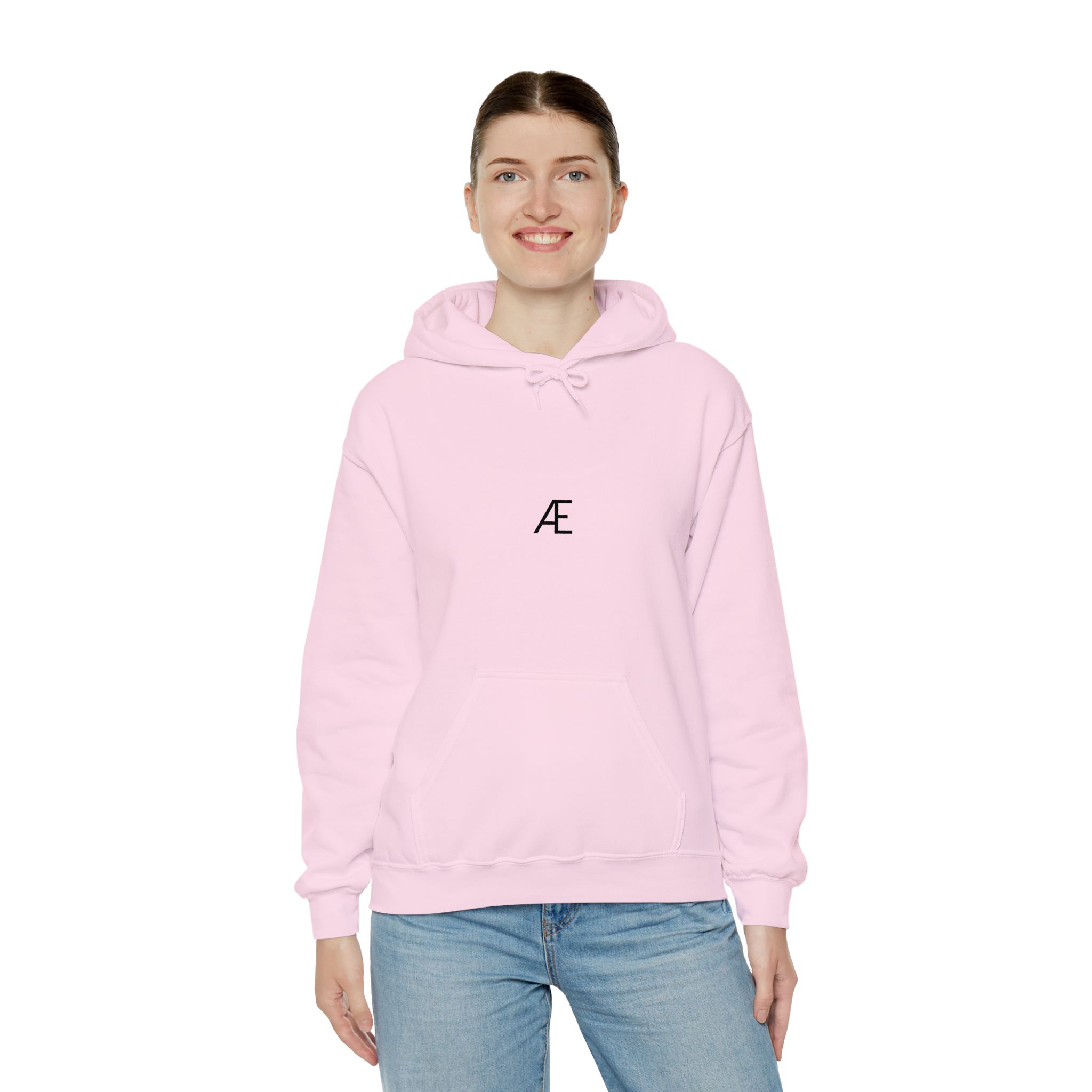 Woman's Minimal 'Æ' Logo Hoodie — Classic Monogram White Sweatshirt - Image 196