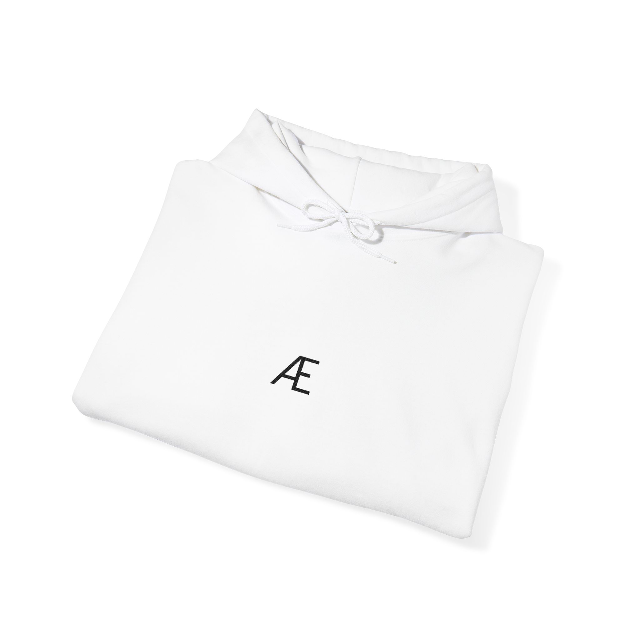 Woman's Minimal 'Æ' Logo Hoodie — Classic Monogram White Sweatshirt - Image 14