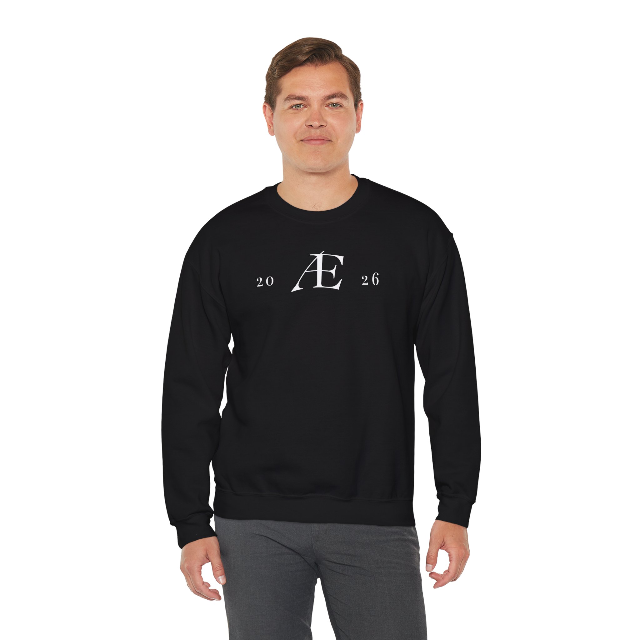 Men's Minimalist 'Æ 2026' Crewneck Sweatshirt – Classic White Monogram Pullover - Image 26