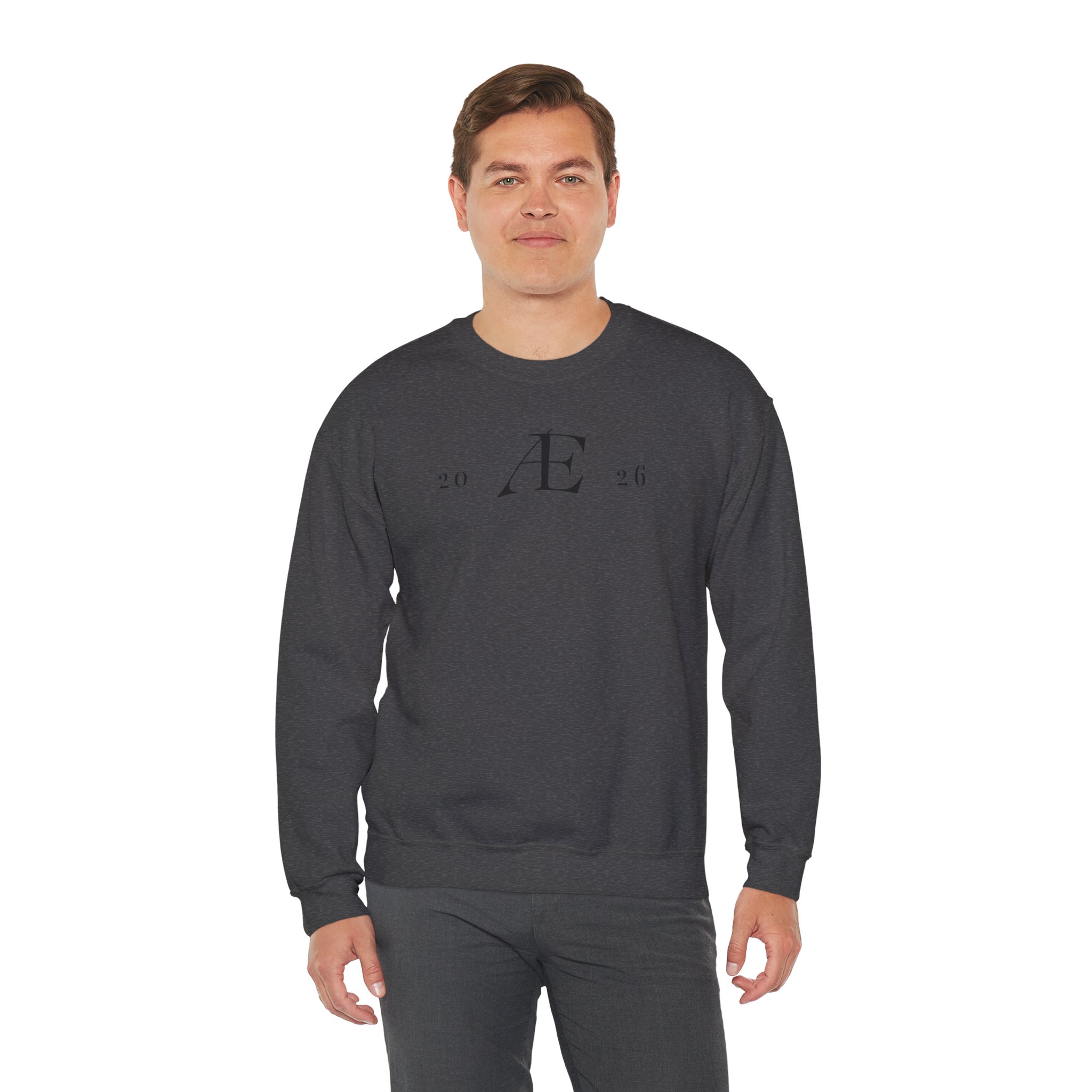 Men's Minimalist 'Æ 2026' Crewneck Sweatshirt – Classic White Monogram Pullover - Image 5