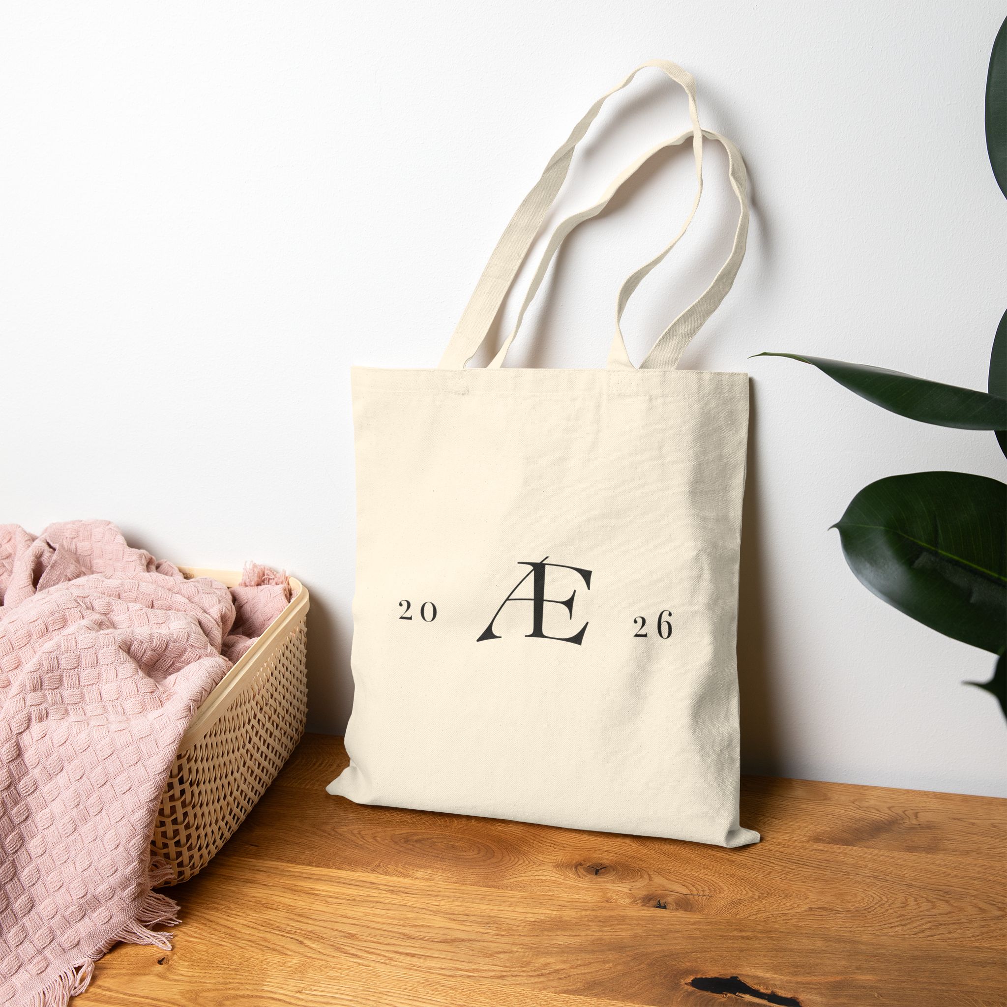 Minimalist AE Monogram Tote Bag — Canvas Grocery & Everyday Bag (2026)