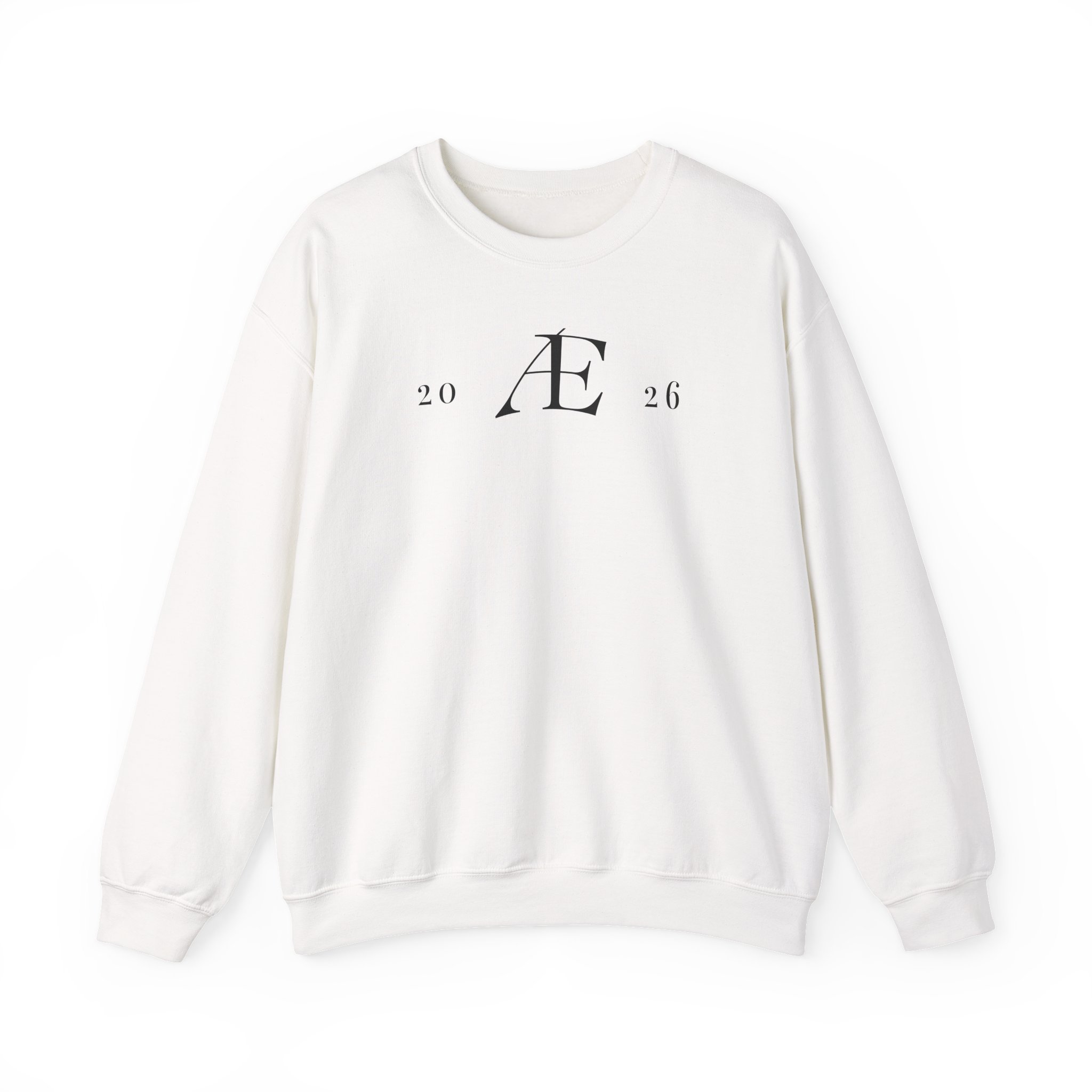 Men's Minimalist 'Æ 2026' Crewneck Sweatshirt – Classic White Monogram Pullover - Image 8