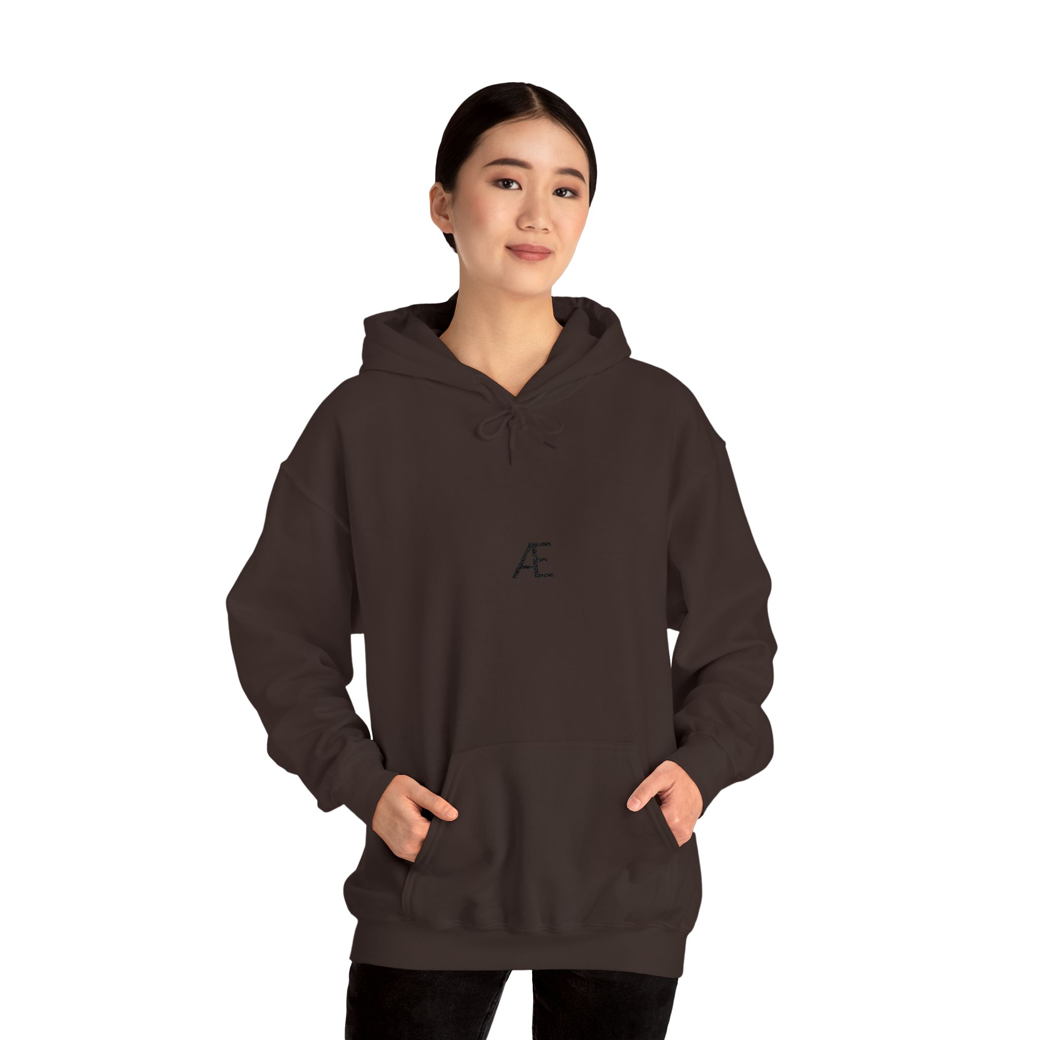 Woman's Minimal 'Æ' Logo Hoodie — Classic Monogram White Sweatshirt - Image 75